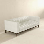 Mid Century Modern Sofa with Pet-Friendly Upholstery - White, Green, Orange
