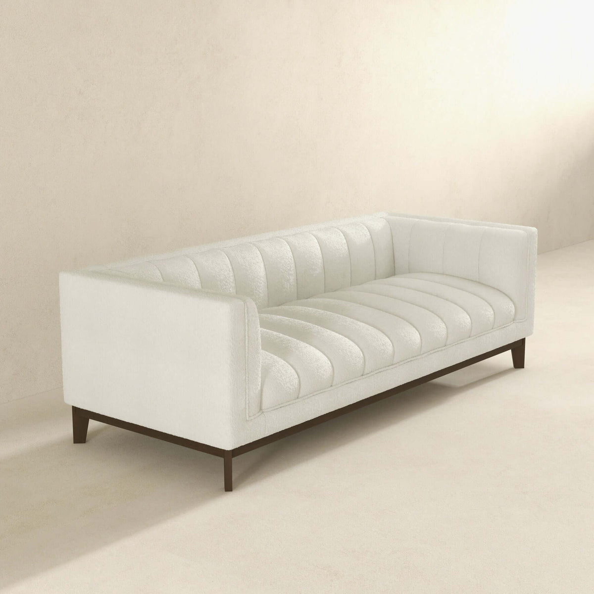 Mid Century Modern Sofa with Pet-Friendly Upholstery - White, Green, Orange