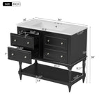 36" Bathroom Vanity Cabinet with Undermount Sink and 4 Drawers - Beige, Black, White