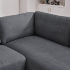 Comfortable Cozy Sectional Sofa with Solid Wood Frame - Pearl Silver or Dark Gray