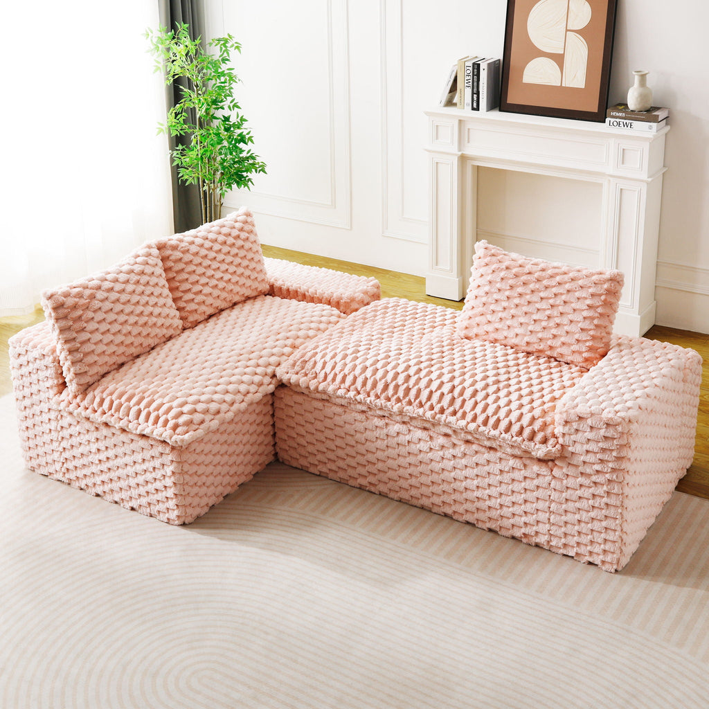 Convertible Modular Sectional Sofa with Twin Seat and Chaise - Multiple Colors
