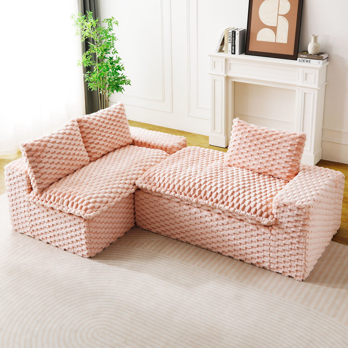 Convertible Modular Sectional Sofa with Twin Seat and Chaise - Multiple Colors