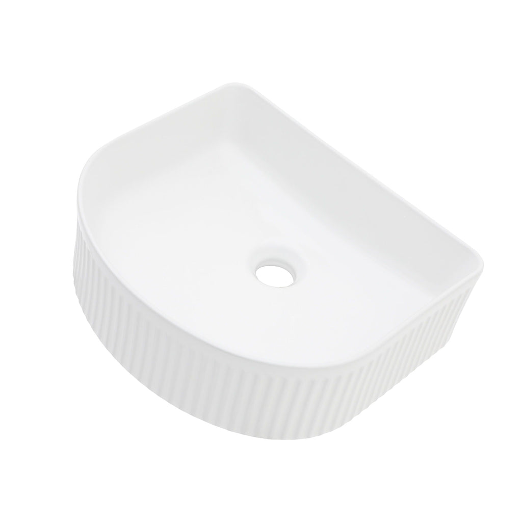 Vessel Bathroom Sink with Modern Design - White