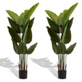 Artificial Plant Set of 2 with Durable Plastic Construction - Green