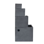 Cement 4 Tier Block Water Fountain with Modern Design - Gray