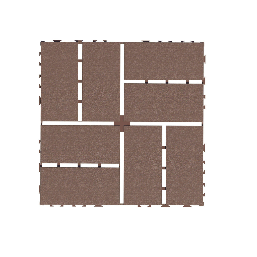 Interlocking Deck Tiles 44 Pack with Easy Installation - Dark Brown or Dark Gray