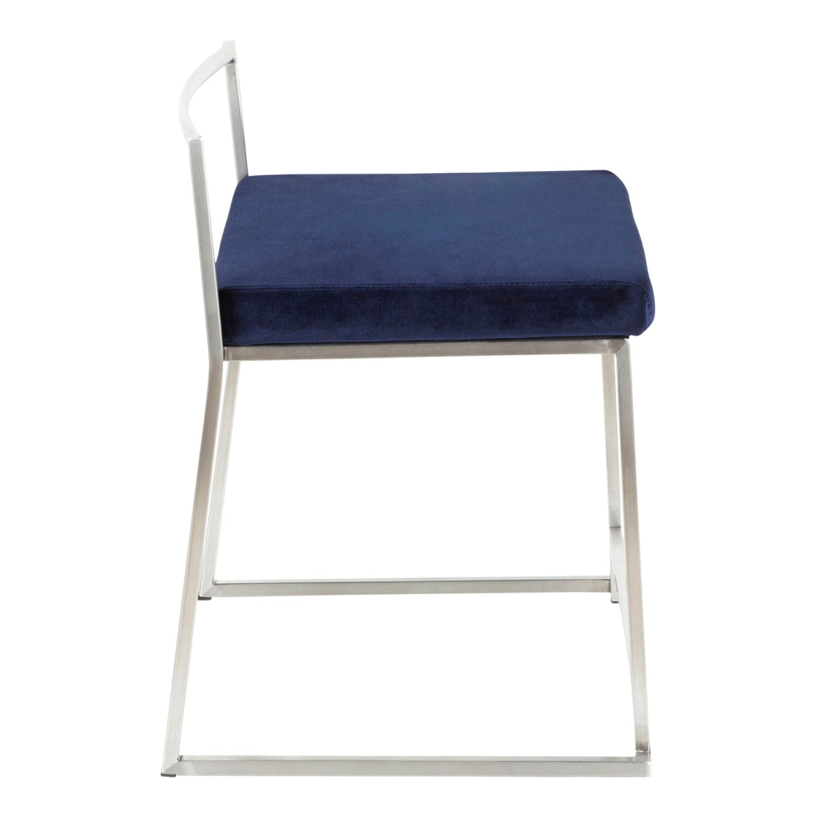 Contemporary Stackable Dining Chair Set with Metal Frame - Blue or Black