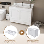 Modern 43" Bathroom Vanity with Artificial Marble Carrara