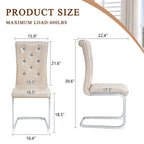 Elegant Design Upholstered Dining Chairs with Crystal Details - Multiple Colors