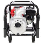 Gas Engine Powered Water Pump with Wheels and Handle – Black/Red