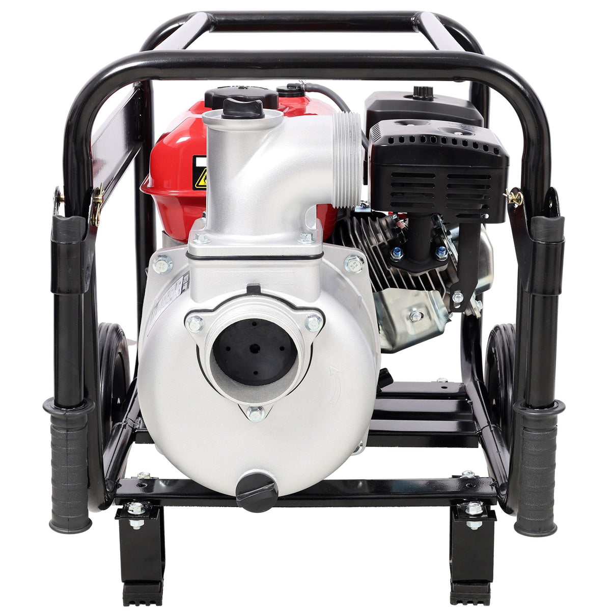 Gas Engine Powered Water Pump with Wheels and Handle – Black/Red