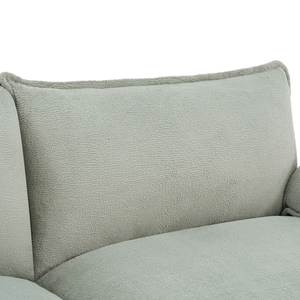 Modern Loveseat Sofa with Side Storage Pockets - Green, Beige, or Dark Gray