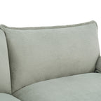 Modern Loveseat Sofa with Side Storage Pockets - Green, Beige, or Dark Gray