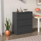 Premium Drawer Metal Lateral File Cabinet with Lock - Black or White