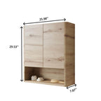 ZUNO 26" Wall-Mounted Bathroom Cabinet with Soft-Close Doors - Plywood