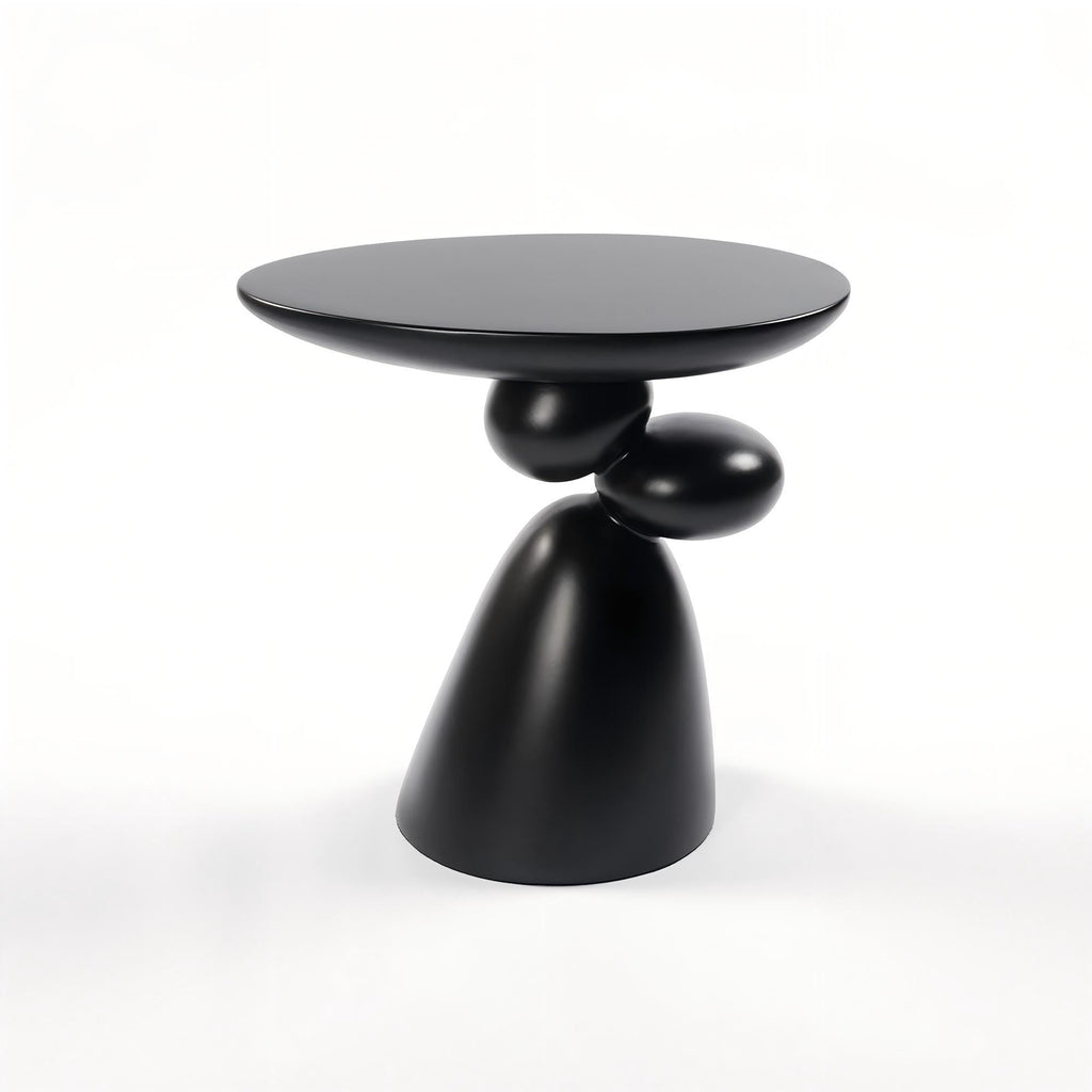 Lucky Stone Shaped Table with Sculptural Base – White, Black, or Gray