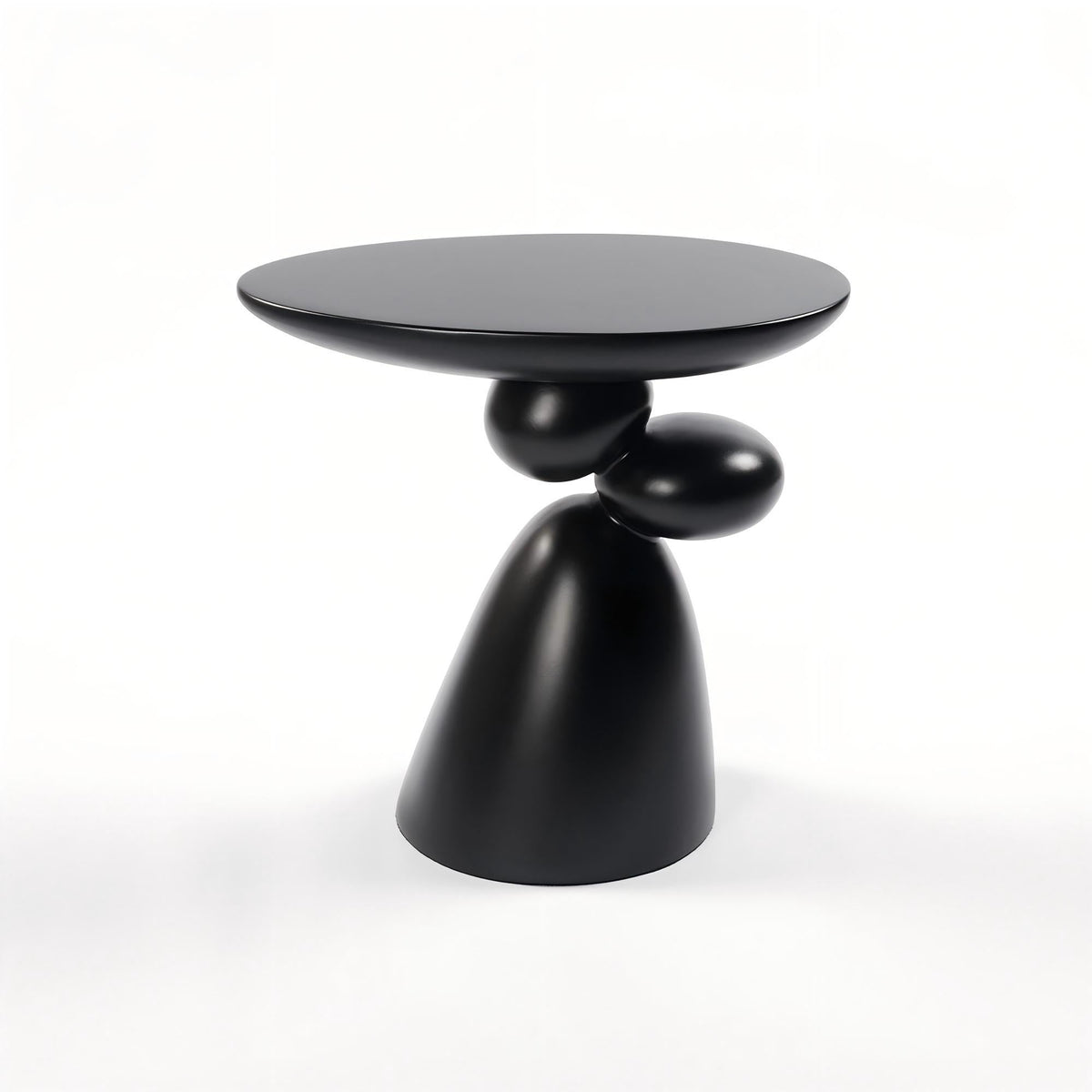 Lucky Stone Shaped Table with Sculptural Base – White, Black, or Gray