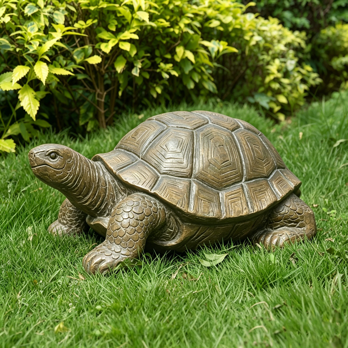 Realistic Tortoise Figurine with Weather-Resistant Resin - Brown