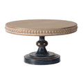 Wooden Display Stand with Beaded Trim - Black Brown
