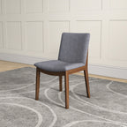 Mid-Century Modern Solid Wood Dining Chair Set with Fabric Upholstery - Multiple Colors