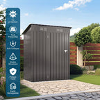 Durable Metal Outdoor Storage Shed with Lockable Door - Gray