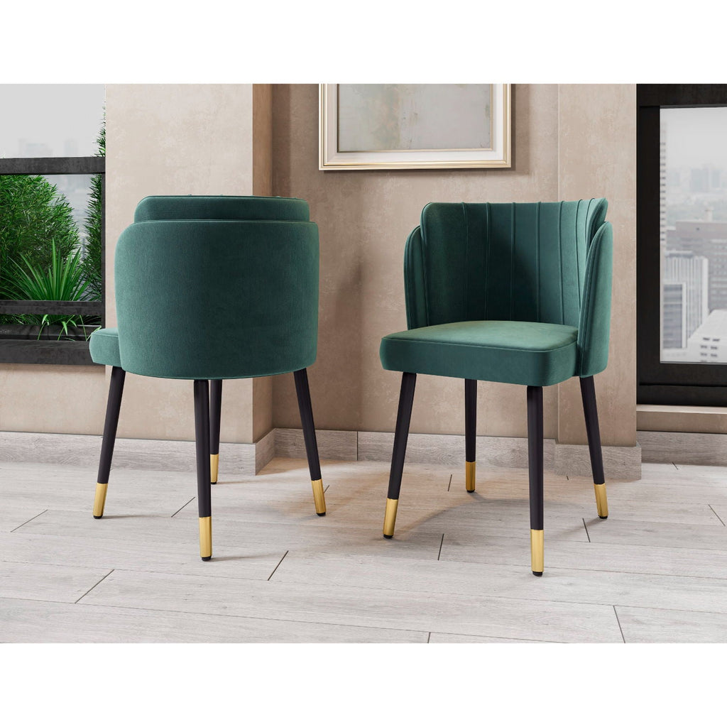 Modern Dining Chair with Solid Wood Frame and Wave Stitching - Multiple Colors