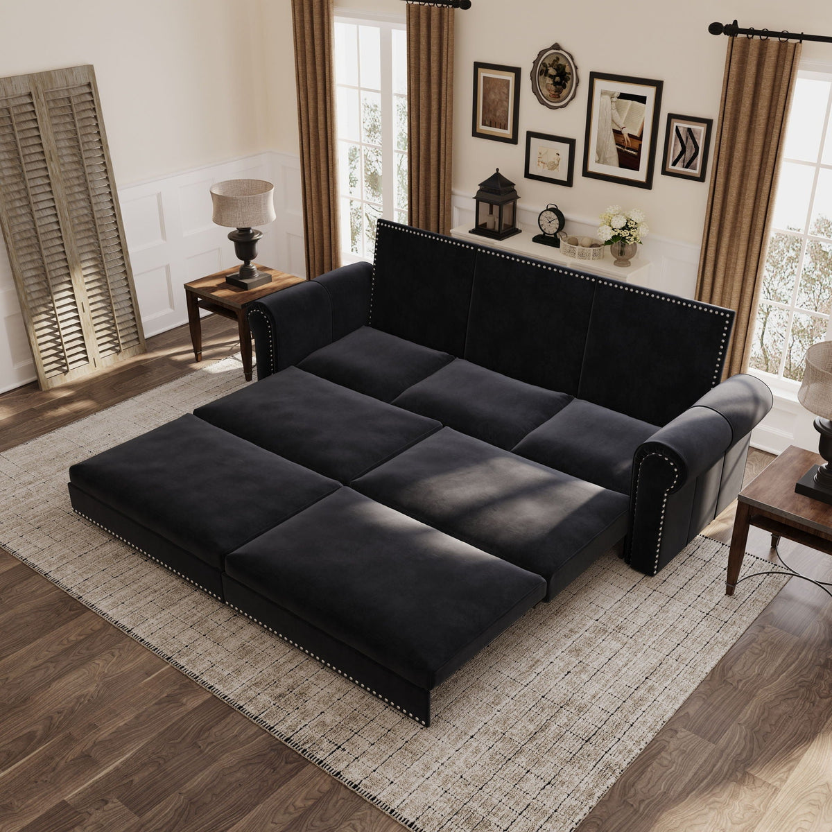 Chesterfield Sleeper Sofa with Pull Out Bed - Multiple Colors