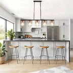 Adjustable Pendant Lighting with Clear Glass Shade - Black or Gold