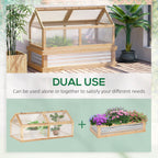 Raised Garden Bed with Polycarbonate Greenhouse - Natural