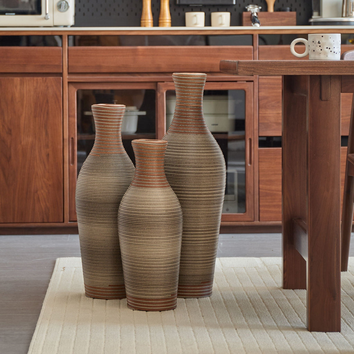 Classic And Neat Floor Vase with High Independent Stand - Multiple Colors