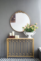Classic Design Wall Mirror with Baroque-Inspired Frame – Gold or Black