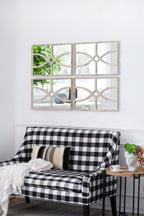 Rectangular Wooden Wall Mirror with Antique Frame, Set of 2 - Black or White