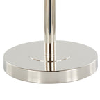 Lily Contemporary Table Lamp with Gray Linen Shade - Polished Nickel