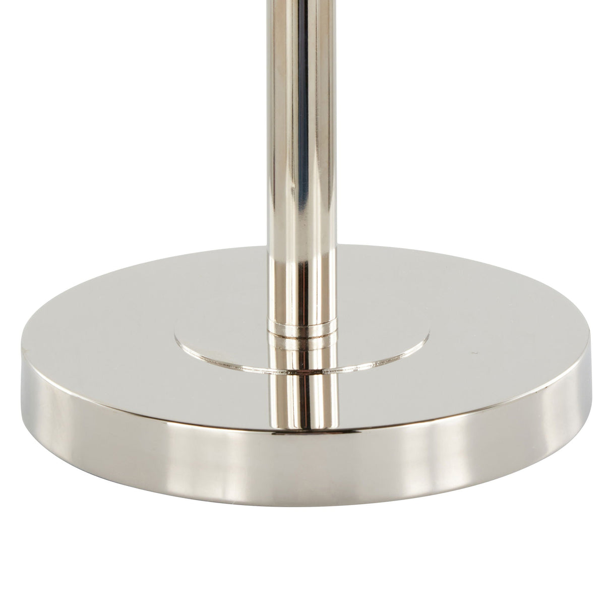 Lily Contemporary Table Lamp with Gray Linen Shade - Polished Nickel