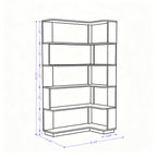 Freestanding Corner Bookshelf with Adjustable Shelves - Dark Brown