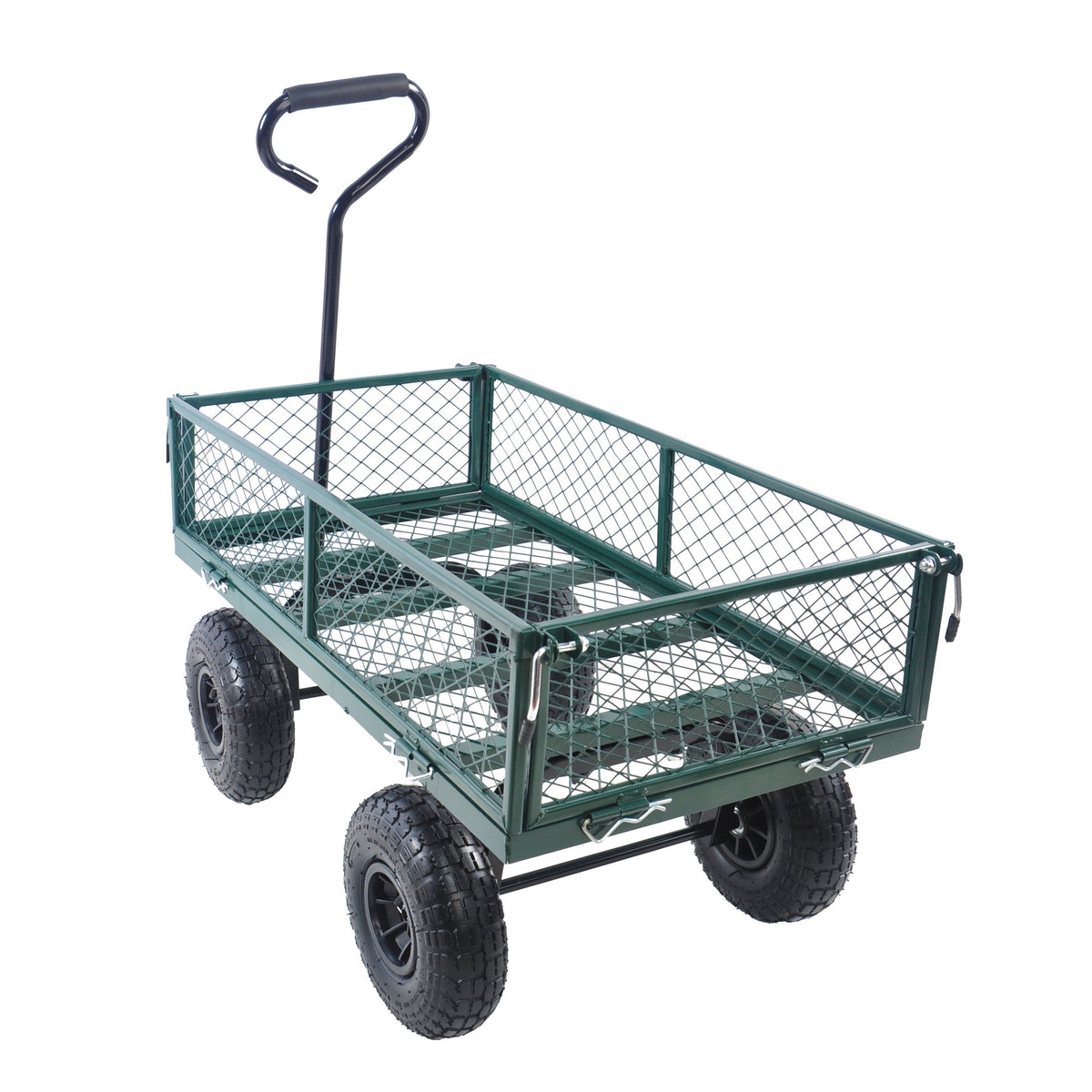 Green Outdoor Wagon Cart with Foldable Steel Frame - 550 lb Capacity