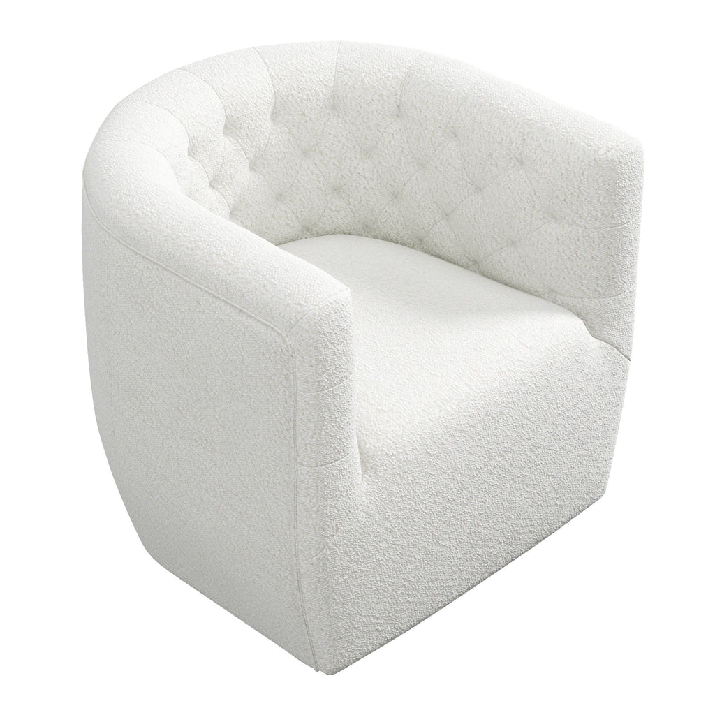 Ergonomic Design Swivel Chair with Tufted Accent - Multiple Colors