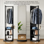 3 In 1 Multifunctional Full-Length Clothing Mirror with Rotating Design - Dark Brown, Black, White, Light Brown