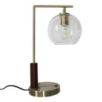 Gold Desk Lamp with Glass Globe Shade - Villa