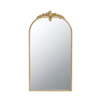 Gold Arched Wall Mirror with Metal Frame - Decorative Accent