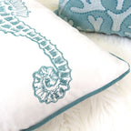 Seahorses Pillow Cover with Matching Back – 20x20 Inch Accent Pillow