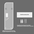 Irregular Shape LED Full Length Wall Mirror with 3 Color Dimmable Lighting - Silver