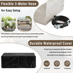 Rectangular Propane Fire Pit with Stainless Steel Burner - Beige or Gray