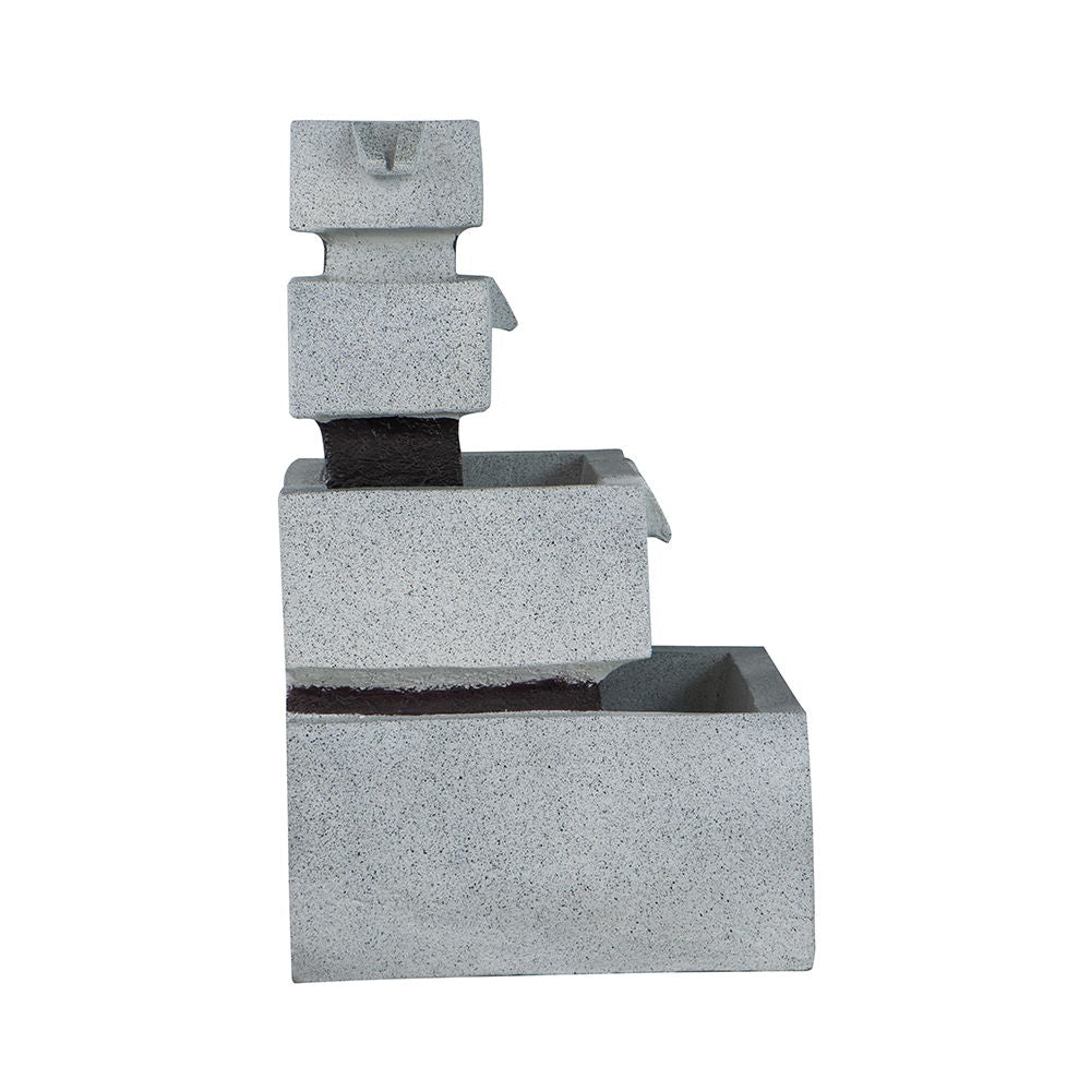 Decorative 4 Tier Block Fountain with Light