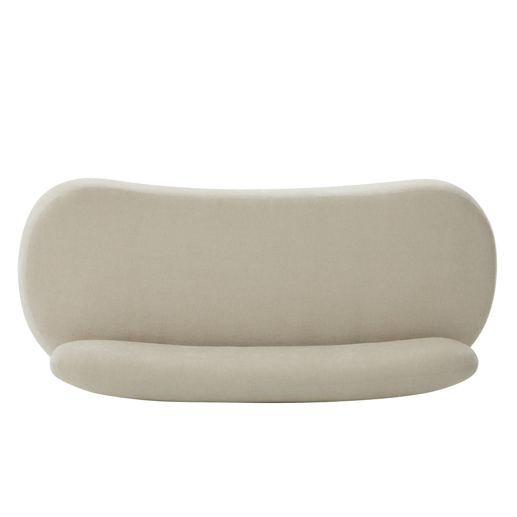 Modern Curved Upholstered Chenille Sofa with Wood Frame - Beige or Nomad
