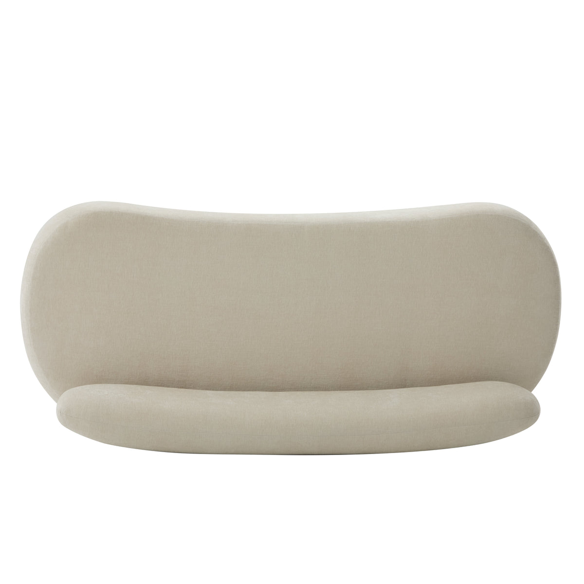 Modern Curved Upholstered Chenille Sofa with Wood Frame - Beige or Nomad