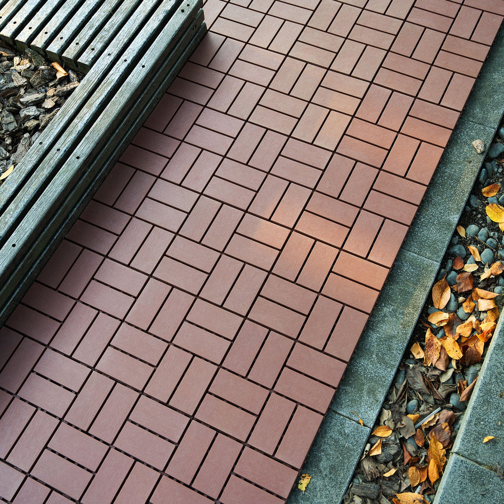 Interlocking Deck Tiles 44 Pack with Easy Installation - Dark Brown or Dark Gray