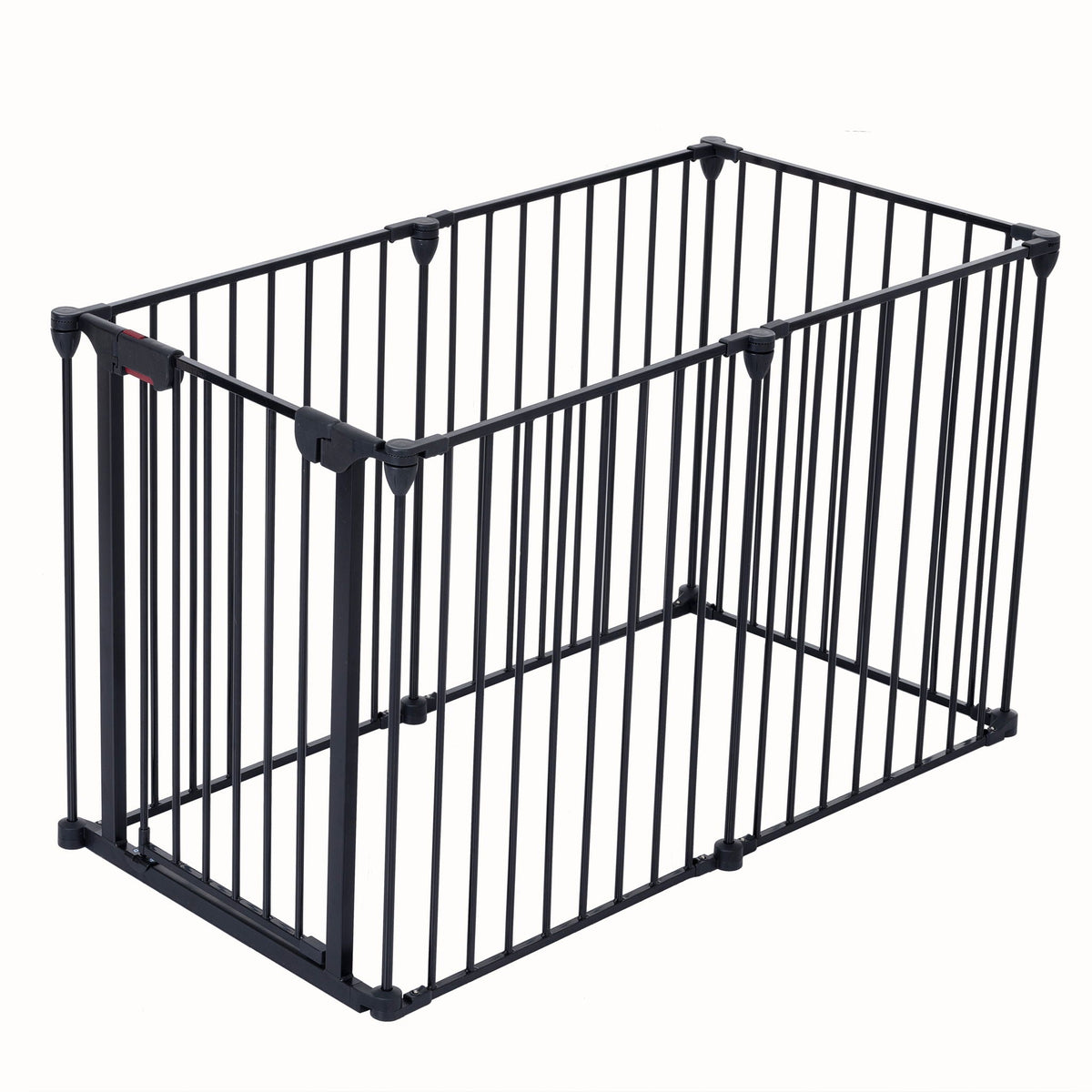 Adjustable Metal Safety Gate Play Yard with Pivoting Panels - Black