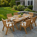 7-Piece Acacia Wood Outdoor Dining Set with Weather-Resistant Finish - Teak