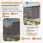 Lean-To Storage Shed with Windows and Sloping Roof - Gray
